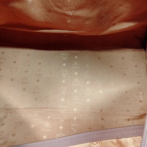 (L4) Authentic MCM Travel Bag Brown PVC Luxury Vintage Designer Handbag - Picture 6 of 9